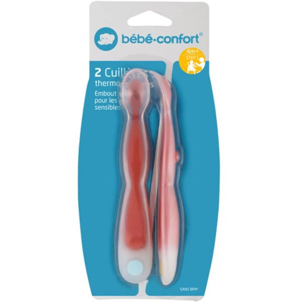 Lot de 2 cuillères thermosensibles rouges Bébé Confort – Image 2