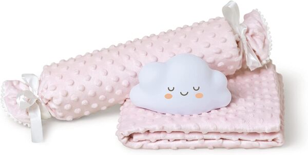 Interbaby Coffret Cadeau Bébé Couverture Bonbon avec Coussin et Lampe – Image 2