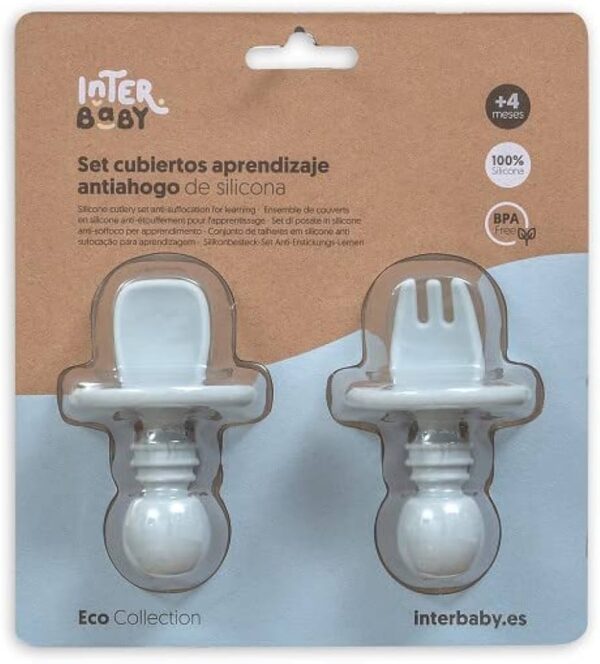 Couverts d'apprentissage en Silicone Interbaby – Image 2