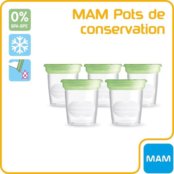 Lot de 5 Pots de Conservation 120ml MAM – Image 2