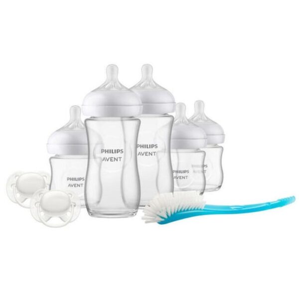 Coffret Biberons En Verre Natural Response 5 biberons et 2 Sucettes et Goupillon Avent Philips – Image 2