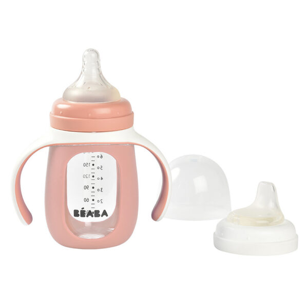 Biberon d'Apprentissage 2en1 En Verre Avec Protège 210ml Beaba