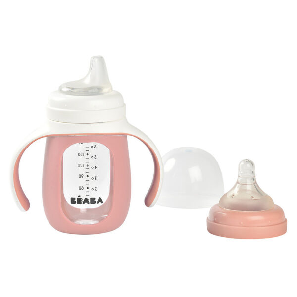 Biberon d'Apprentissage 2en1 En Verre Avec Protège 210ml Beaba – Image 3