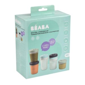 Lot de 8 portions clip 2ème âge (4X150ml et 4X250ml) Beaba
